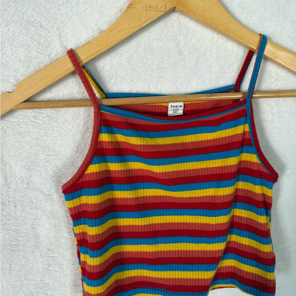 Girls Striped Crop Top - Multicolor